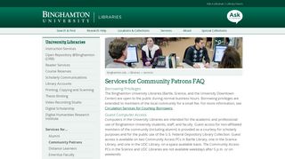 Binghamton University - Libraries: Services: Services for Community ...