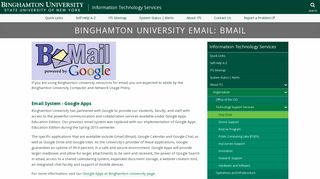 Binghamton University Email: Bmail - Information Technology Services ...