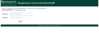 Binghamton University/QuikPAY® Login