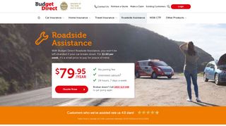Cheap Roadside Assistance | Only $79.95/Year from Budget Direct
