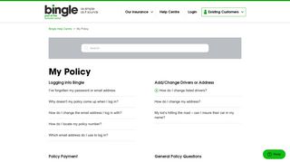My Policy – Bingle Help Centre