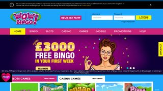 Online UK Bingo Game - WOW Bingo - Join today to Get 300% First ...