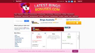Bingo Australia | $50 No Deposit Bingo Bonus - Latest Bingo Bonuses