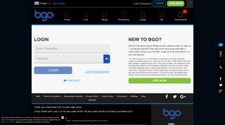 Login | bgo - BGO.com
