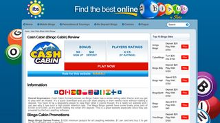 Bingo Cabin Review - $30 Exclusive No Deposit Bonus
