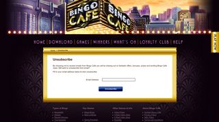 Unsubscribe - Bingo Cafe