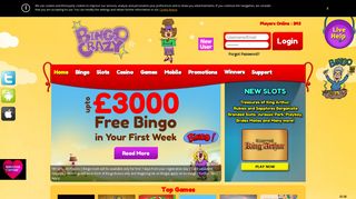 Bingo Crazy | Free Bingo No Deposit | 2018 New Bingo Site