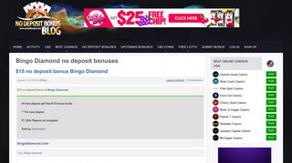 Bingo Diamond no deposit bonus codes
