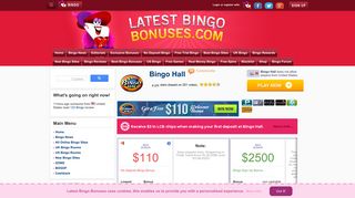 Bingo Hall | $110 No Deposit Bingo Bonus - Latest Bingo Bonuses
