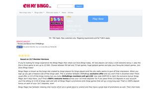 Bingo Magix | EXCLUSIVE £20 free bingo cash - OhMyBingo