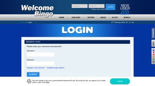 Login | Welcome Bingo
