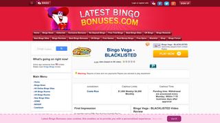 Bingo Vega - BLACKLISTED - Latest Bingo Bonuses