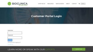 Customer Portal Login | Bioclinica