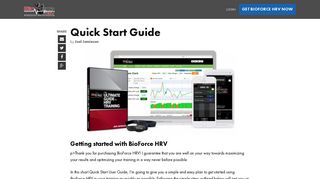 Quick Start Guide - BioForce HRV