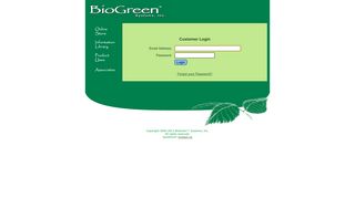 BioGreen Systems : Customer Login