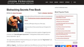 Biohacking Secrets Free Book - Jason Ferruggia