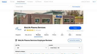 Working at BioLife Plasma Services: 448 Reviews | Indeed.com