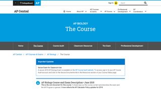 AP Biology: The Course | AP Central – The College Board