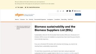 Biomass sustainability and the Biomass Suppliers List (BSL) | Ofgem