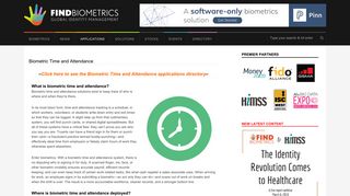 Biometric Time & Attendance Information and Solutions | FindBiometrics