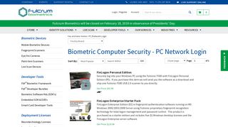 PC/Network Login - Fulcrum Biometrics