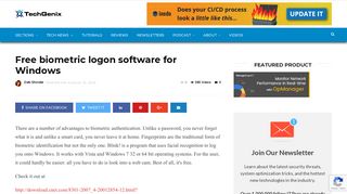 Free biometric logon software for Windows - TechGenix