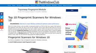 Best Fingerprint Scanners for Windows 10 - The Windows Club