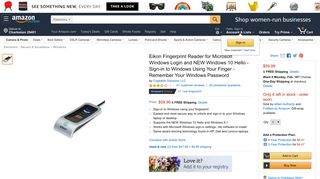 Amazon.com : Eikon Fingerprint Reader for Microsoft Windows Login ...