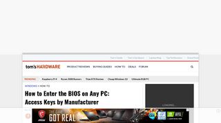 How to Enter the BIOS on Any PC: Access Keys by Manufacturer