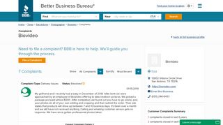 Biovideo | Complaints | Better Business Bureau® Profile