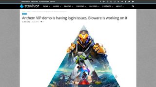 Anthem VIP demo is having login issues, Bioware is working on it ...