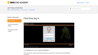 First time log in – Support – BIOZONE ACADEMY