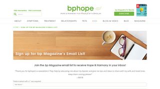Sign up for bp Magazine's Email List! - bpHope : bpHope
