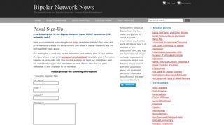Postal Sign-Up : Bipolar Network News