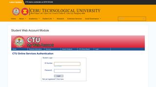 Student Web Account Module – Cebu Technological University