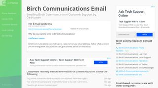 Email Birch Communications | Tips & Talking Points - GetHuman