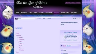 For the Love of Birds: Site Map - For the Love of Birds in Maine