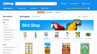 Bird Supplies: Food, Treats, Cages & More - Free Shipping | Chewy