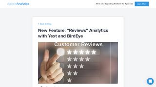 New Feature: “Reviews” Analytics with Yext and BirdEye!