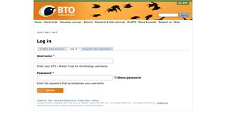 Log in | BTO - British Trust for Ornithology