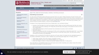 Submitting Coursework — Department of Film, Media and ... - Birkbeck