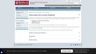 Information for current students - Birkbeck, University of London