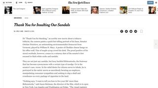 Thank You for Insulting Our Sandals - The New York Times