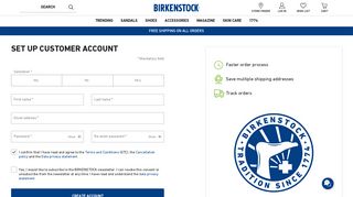 Set up a customer account - Birkenstock