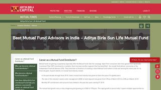 Advisor - Birla Sun Life Mutual Fund - Aditya Birla Capital