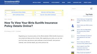 How to view your Birla Sunlife Insurance Policy details online ...