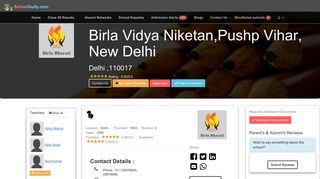 Birla Vidya Niketan,Pushp Vihar, New Delhi - SchoolGully