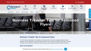 Business Traveller Tips for Seasoned Flyers - Birmingham Airport ...