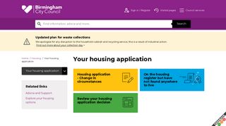 Your housing application | Birmingham City Council