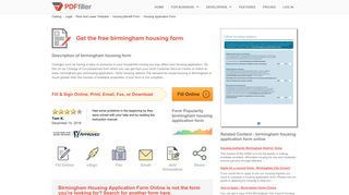 Birmingham Housing Form - Fill Online, Printable, Fillable, Blank ...